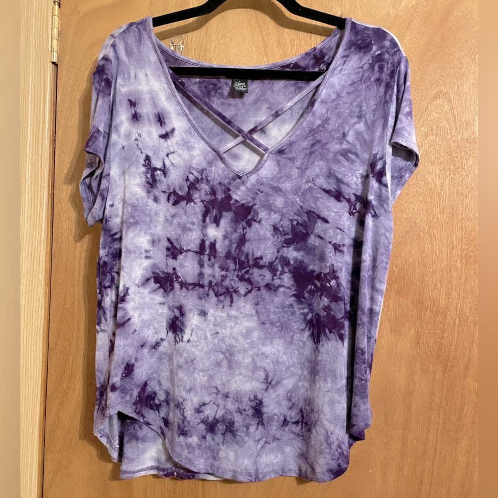 LAST CALL! Rue21 Purple Bleach Dye Strappy Top